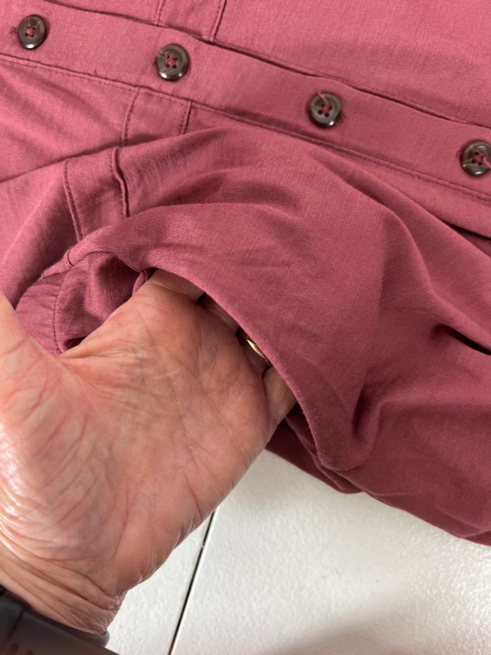 Wool& Sz XL Amalya Dress Merino Wool/Nylon Button Front Berry - Picture 9 of 12